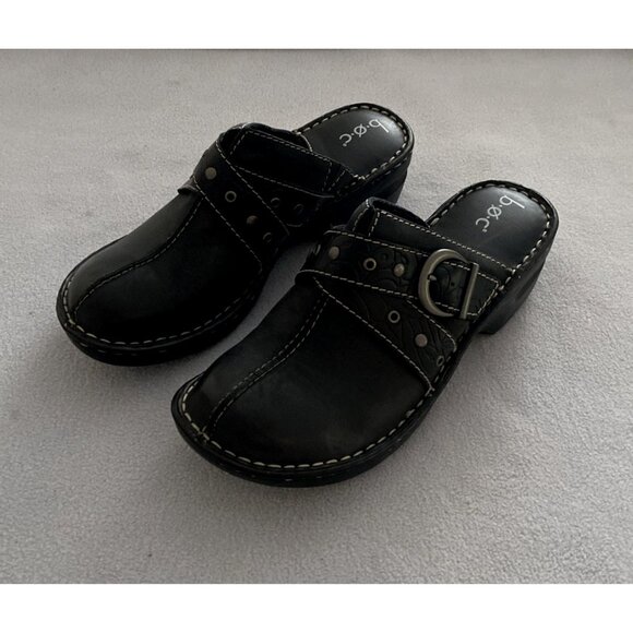 B.O.C. Born Womens Mules Sz 8 Concept Karley Clog Slip On Black Leather New - Picture 3 of 8